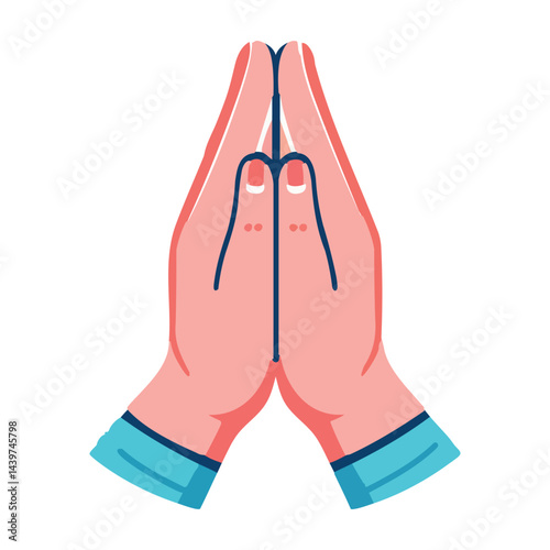 Praying Hands Vector Illustration Showing Gratitude and Respect