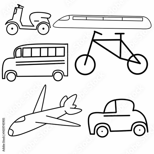 transportation icons set
