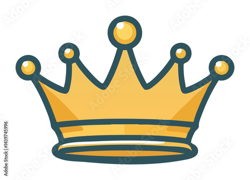 Ornate Golden Crown Vector Illustration for Royalty and Success