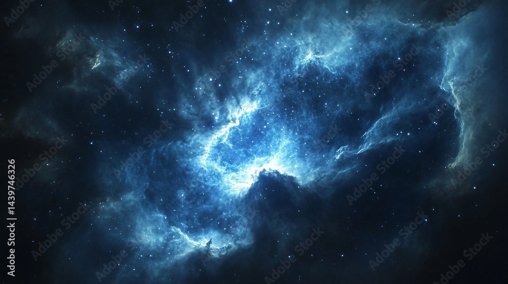 Celestial Bloom: A Cosmic Nebula Sparkling in Deep Space