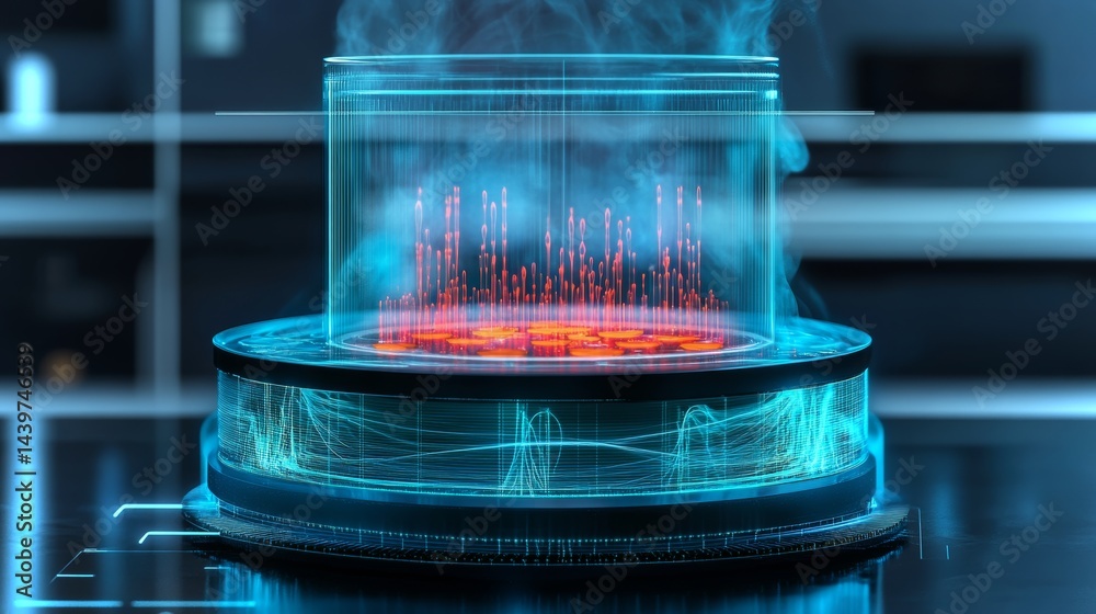 Transparent holographic chamber illustrates boiling in an advanced laboratory environment