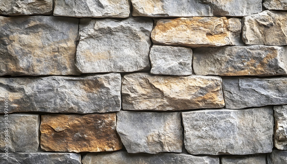 An interesting texture of stone arranged into a wall pattern