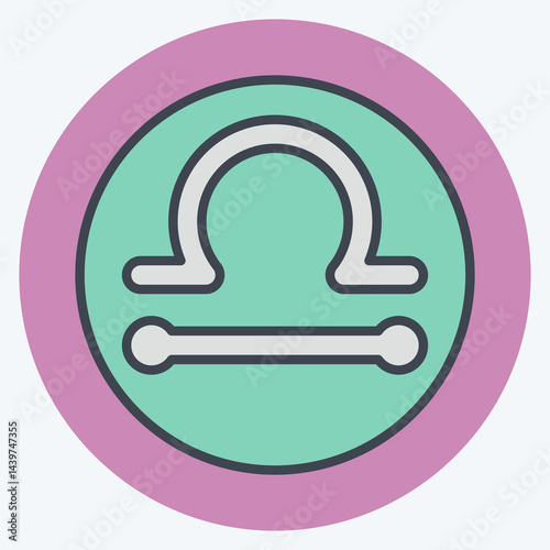 Icon Libra. related to Astrology symbol. color mate style. design editable