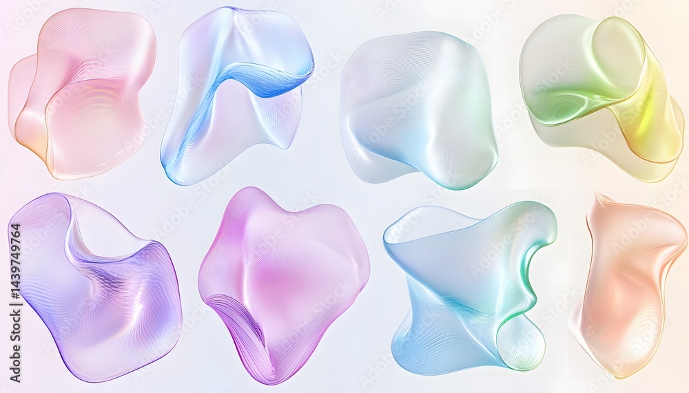 Colorful and abstract digital art presents flowing ethereal fluid forms