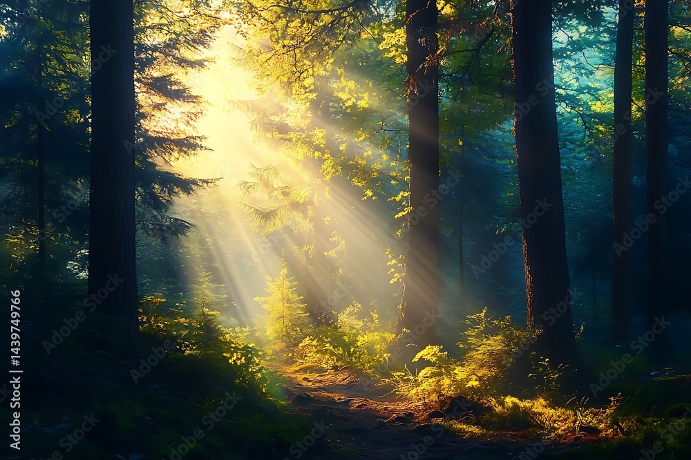 Obraz premium morning in the forest