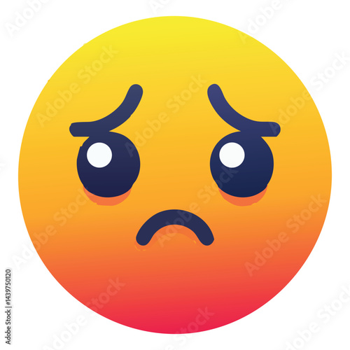 Sad Emoji Illustration Feeling Downcast or Disappointed Today