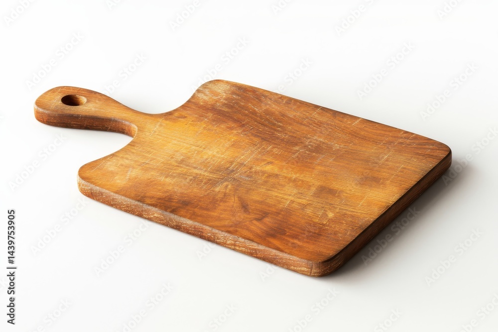 Fototapeta premium Personalized Wooden Cutting Board Image Isolated On White Background