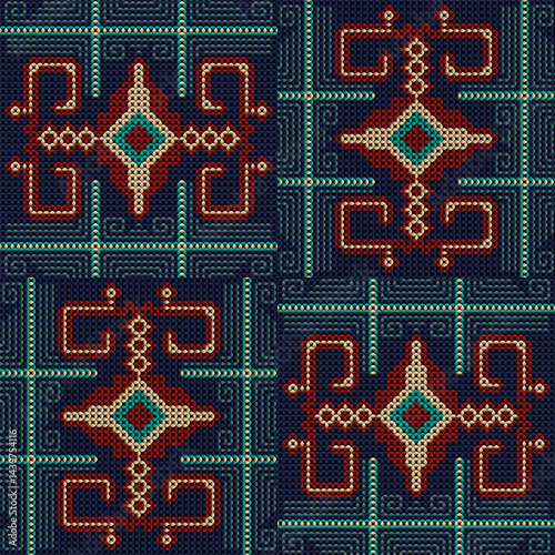 Midnight Tribal Mosaic - Turquoise Accent