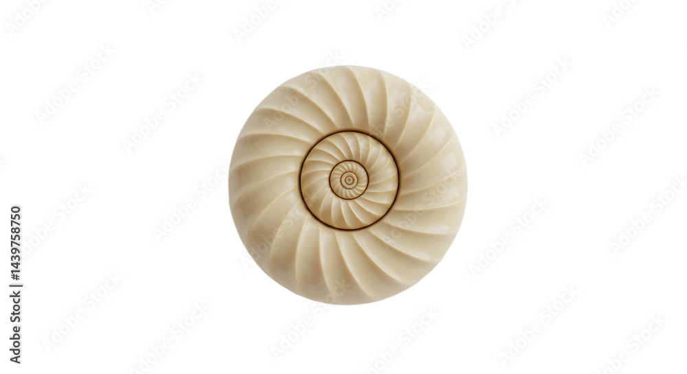 Obraz premium Entrancing Ivory Vortex: A mesmerizing spiral pattern on clean white backdrop