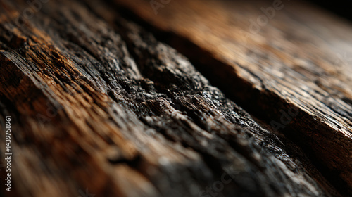 Obraz na płótnie Detailed close-up of weathered wood showing unique grain and texture. w salonie