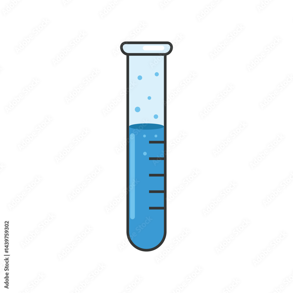 Test tube illustration isolated on white. Lab utensil illustration. Test tube illustration isolated on white. Lab utensil illustration.