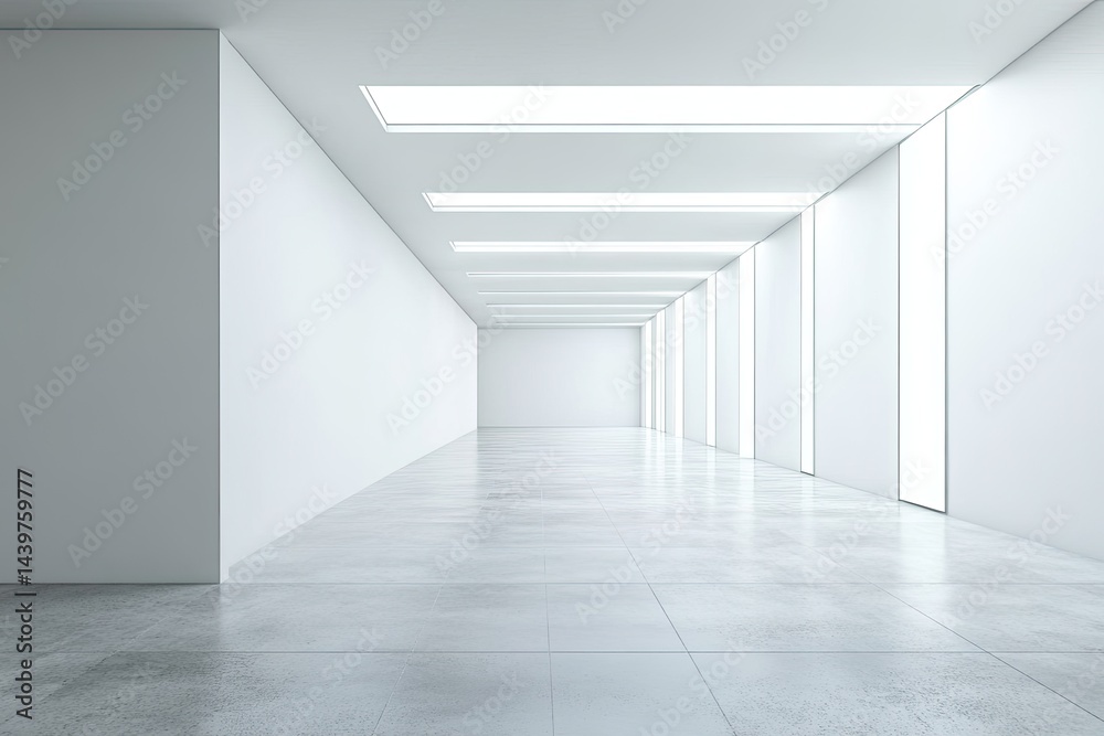 Empty white modern hall Empty white modern hall