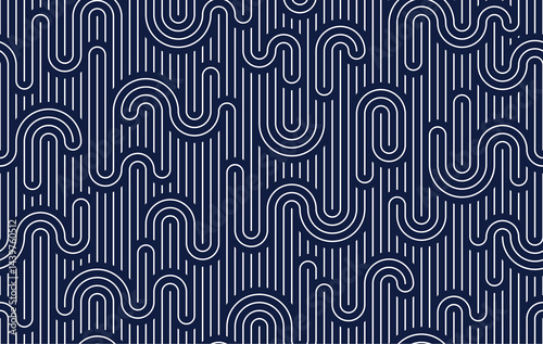 Linear seamless pattern, vector stripy geometric abstract background, tiling art runny dynamic lines, funky endless retro wallpaper.