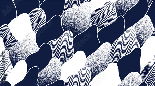 Abstract vector seamless pattern, endless motif background of some plants biology theme, tiling art with biology organisms look like shapes.