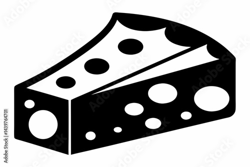 cheese silhouette line art vector on white background