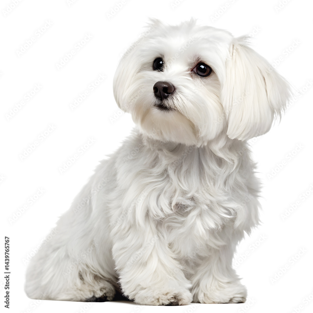 Cute White Maltese Dog Sitting Transparent Background Cute White Maltese Dog Sitting Transparent Background