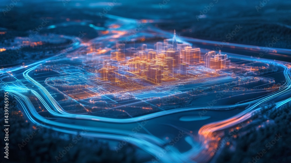 Thermal analysis of an urban landscape represented through a suspended heatmap visualization