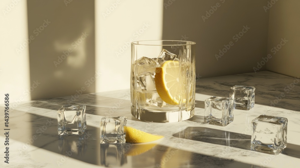 Refreshing lemon drink in sunlight Refreshing lemon drink in sunlight