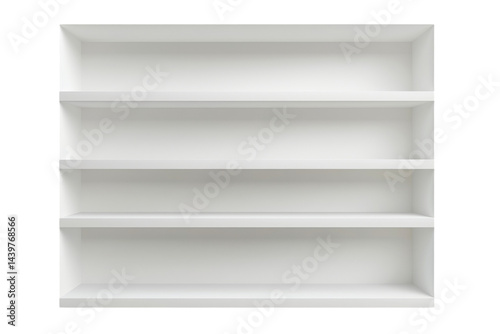 Modern Recessed Shelving Design Isolated On White Background