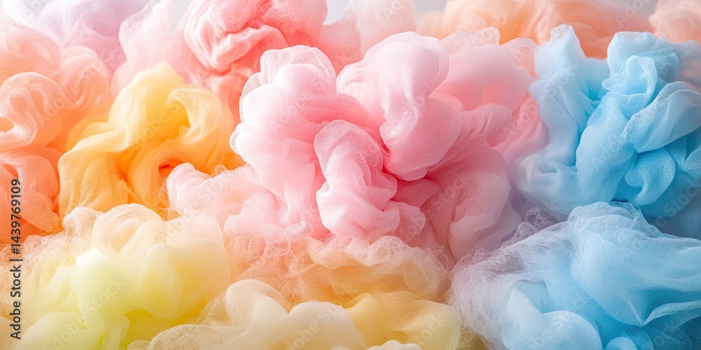 Fototapeta premium Pastel-colored ink swirls in water, creating a dreamy, abstract texture