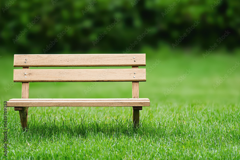 A beautiful wooden bench set in a lush grassy field under clear blue skies ideal for relaxation and nature A beautiful wooden bench set in a lush grassy field under clear blue skies ideal for relaxation and nature