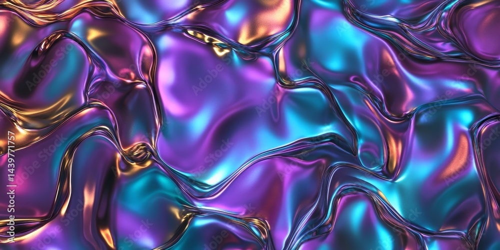 Fototapeta premium Stunning Iridescent Liquid Texture Graphic