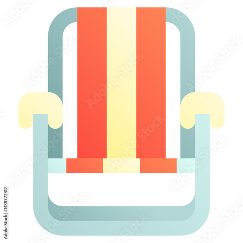 Beach chair. Editable vector icon, coloured.