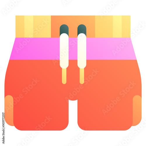 Swim shorts. Editable vector icon, coloured.