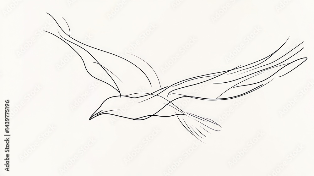 Fototapeta Abstract illustration of a bird in flight