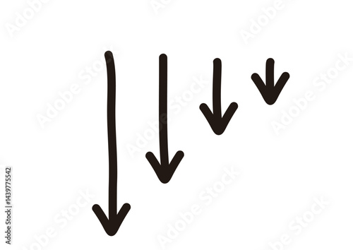 太ペンで手描きしたような矢印