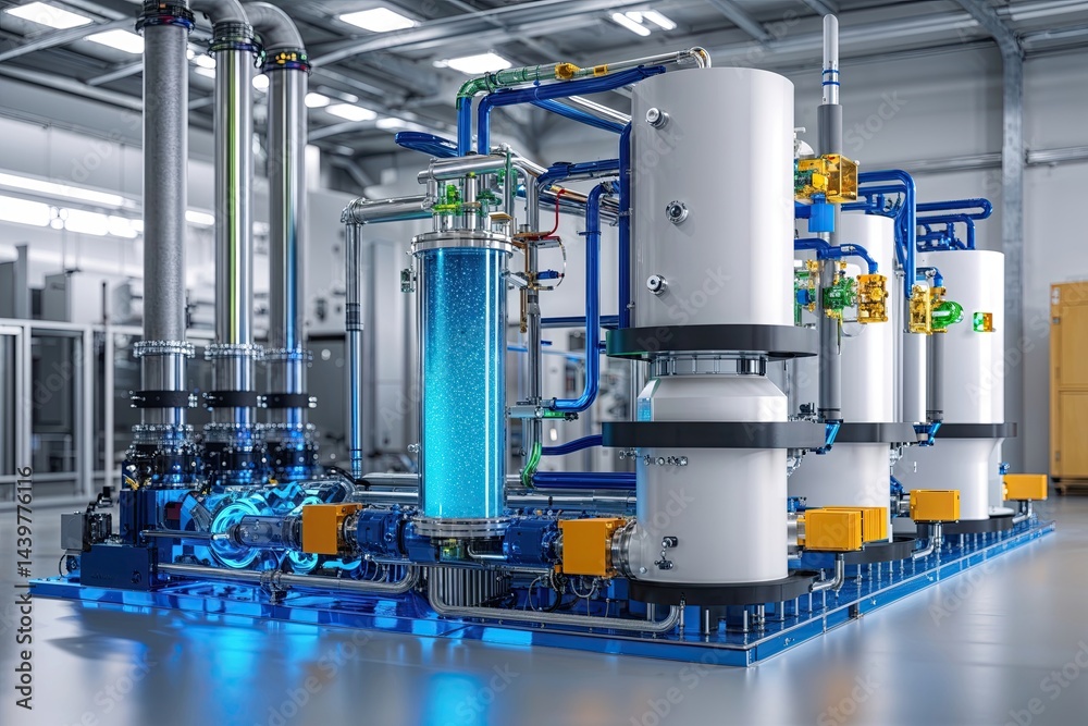 Fototapeta premium Unlocking Hydrogen Power for Sustainable Energy with Eco-Friendly Water Fuel Cells and Advanced Fluid Technologies