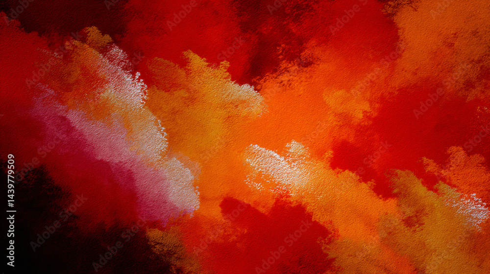 Dreamy blend of warm orange, red, and coral tones in abstract texture.