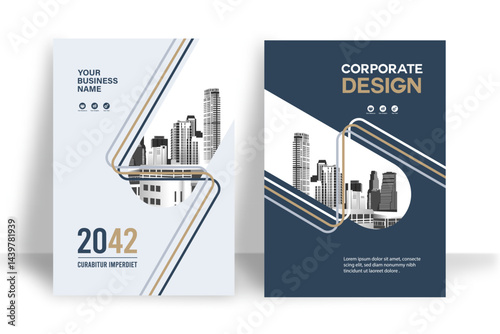 City Background Business Book Cover Design Template