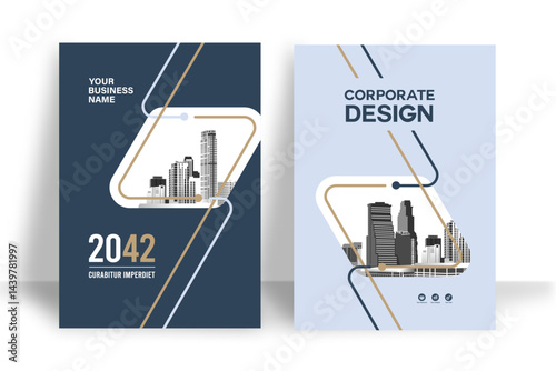City Background Business Book Cover Design Template