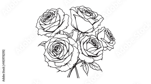bouquet of roses line art minimalist beauty captured in simplicity
