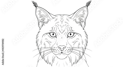 Sharp-Eyed Lynx Portrait Design for Captivating Adult Coloring Art