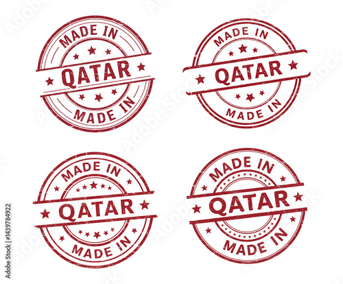Illustrative collection of seals promoting products manufactured in Qatar