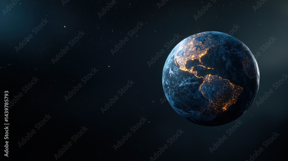 Obraz premium Earth at night from space