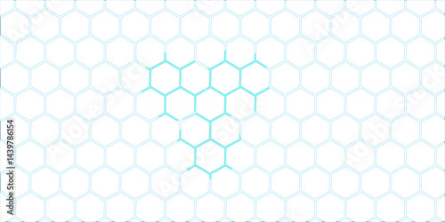 Abstract blue geometric backdrop features a seamless hexagonal honeycomb pattern with a metallic mesh texture