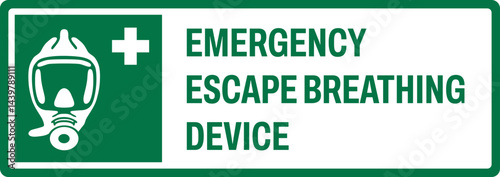 emergency and first aid safety signs v2 uppercase text_emergency escape breathing device_landscape size 1/2 a4,a3,a2,a1	 