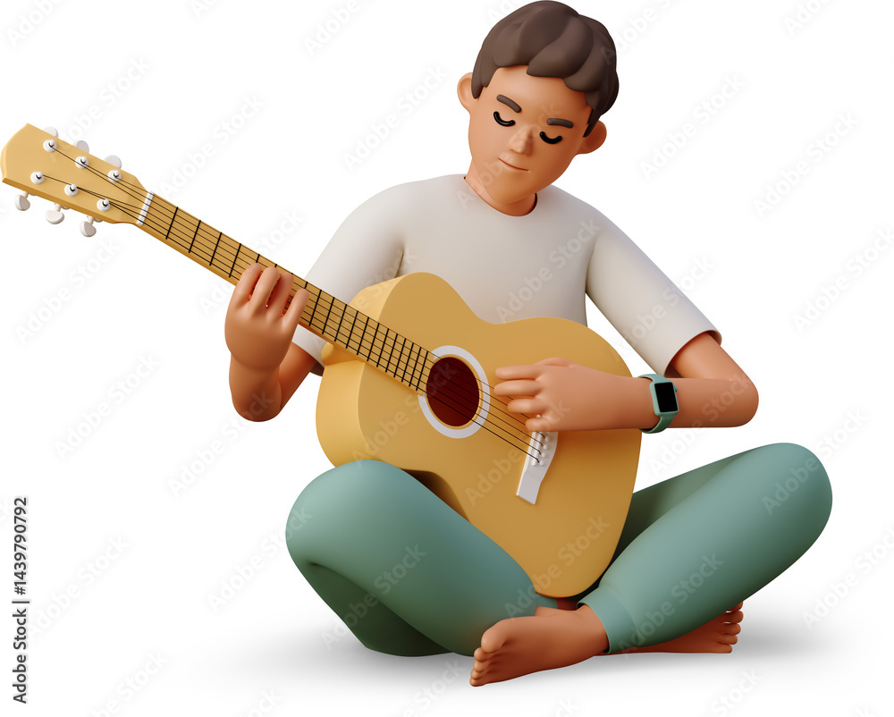 Obraz premium man plays guitar