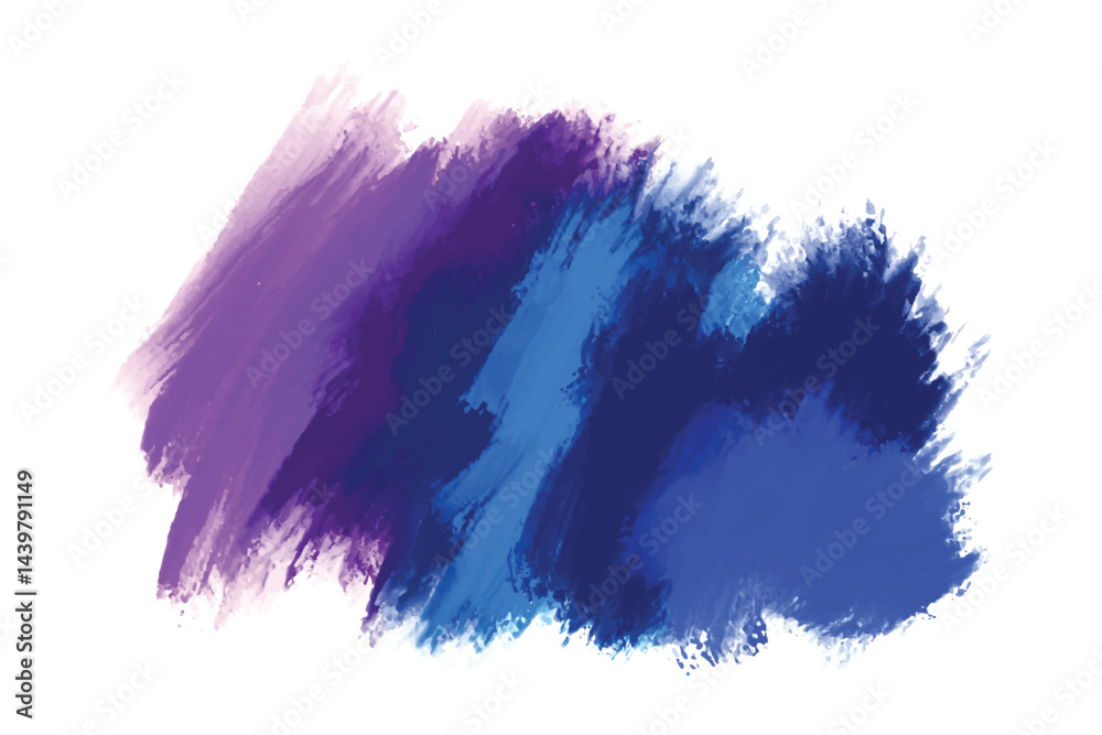 Abstract colorful watercolor stain stroke on white background