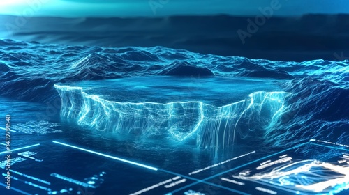 Obraz na płótnie Visualizing ice sheet collapse through innovative tech in a scientific lab w salonie