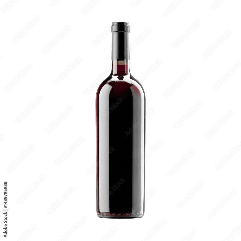 Elegant red wine bottle isolated on transparent background Elegant red wine bottle isolated on transparent background