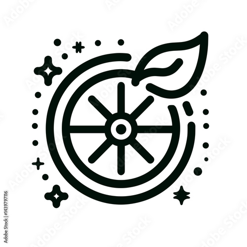 Citrus fruit illustration, vibrant mood, fresh design, on white background, copy space