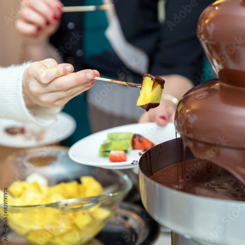 Vibrant chocolate fountain