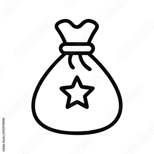 Star Reward Bag Icon Line Art Graphic Design