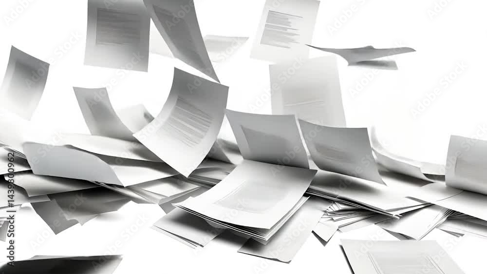 Documents Flying Amidst a Pile