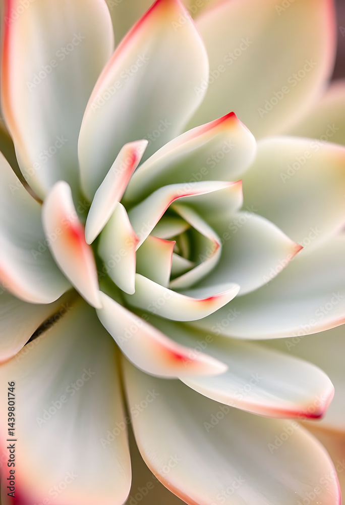 Fototapeta premium close up of a white flower with red tips