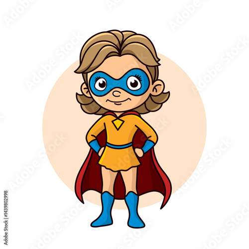 Superhero child cartoon character Vector illustration design